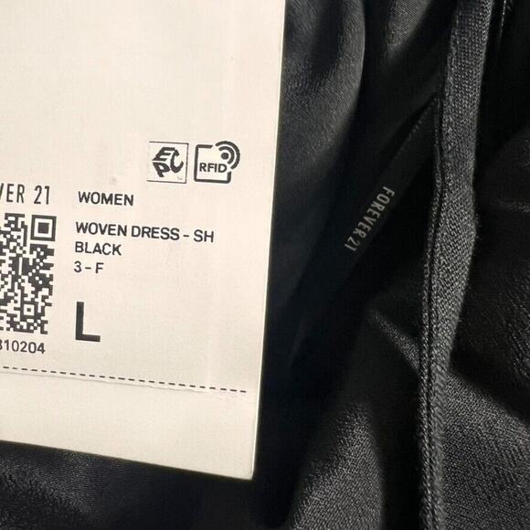 Forever Dress Womens Large Black Draped Linen Blend Black Mini Strappy Ruched - Picture 8 of 11